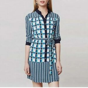 Maeve Casual Geometric Shirt Dress
